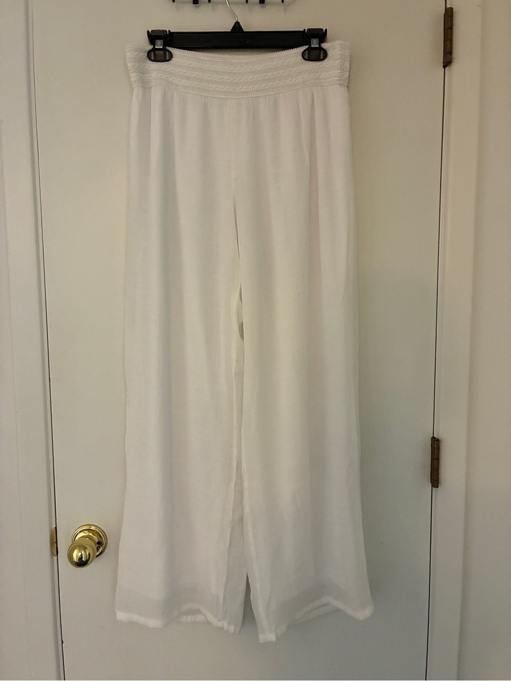 ALYX White Wide-Leg Women's Pants with Smocked Waist #37